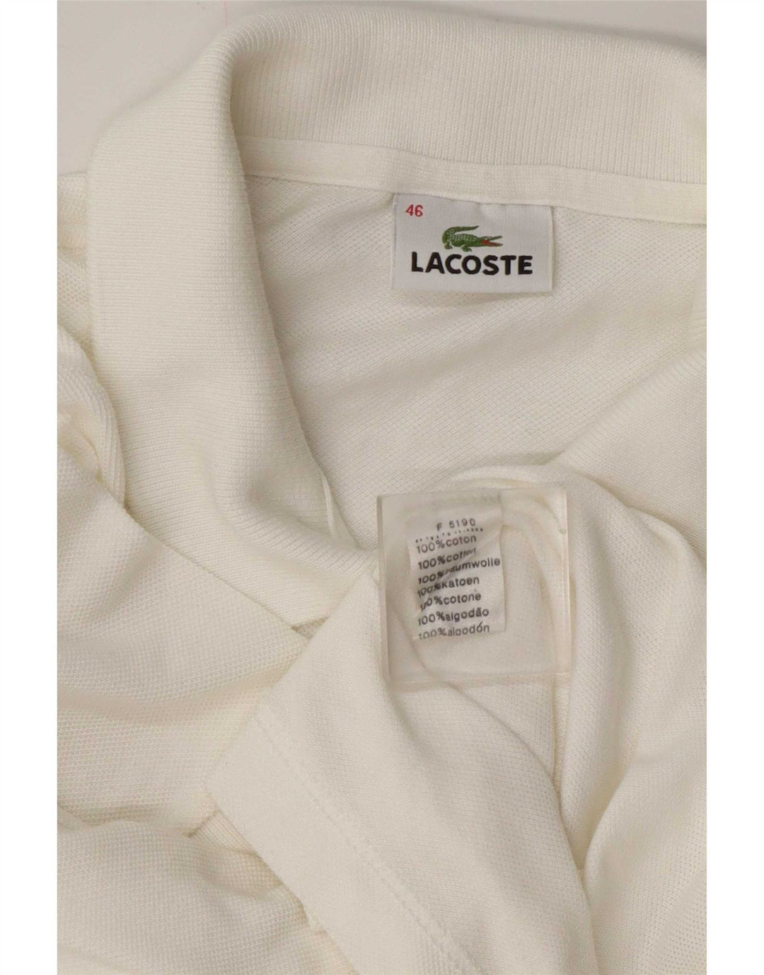 Damska koszulka polo Lacoste, rozmiar 46 XL, biała, bawełniana