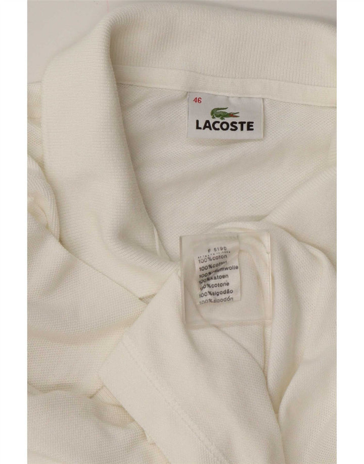 Damska koszulka polo Lacoste, rozmiar 46 XL, biała, bawełniana