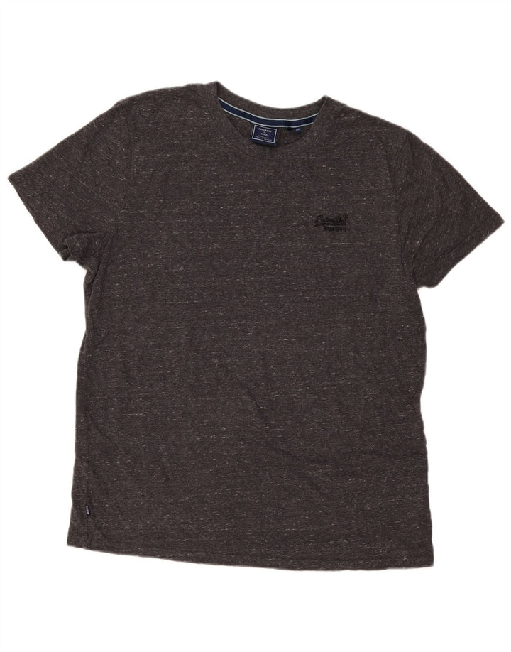 Męski T-shirt Superdry XL, szara bawełna w plamki