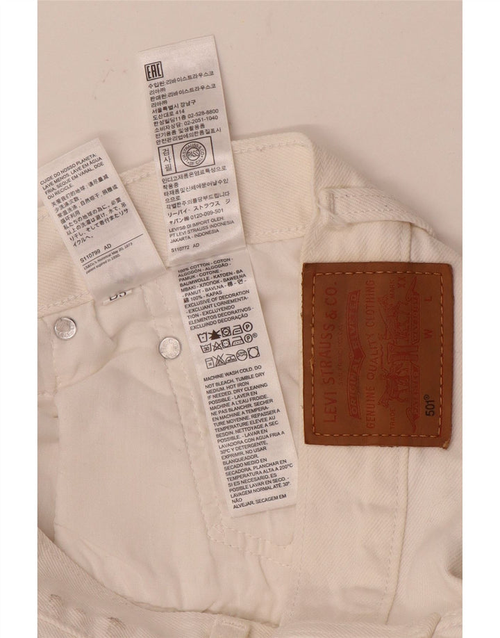 Damskie dżinsy Levi's 501 Straight W29 L28 Biała bawełna