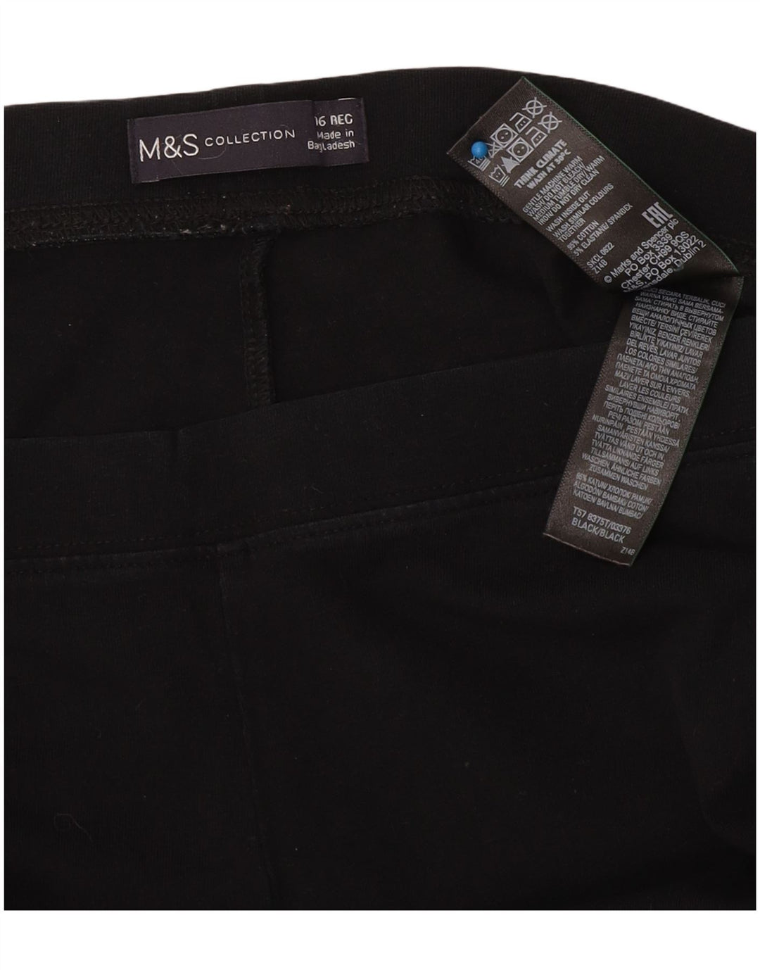 Legginsy damskie Marks & Spencer UK 16, duże, czarne, bawełniane