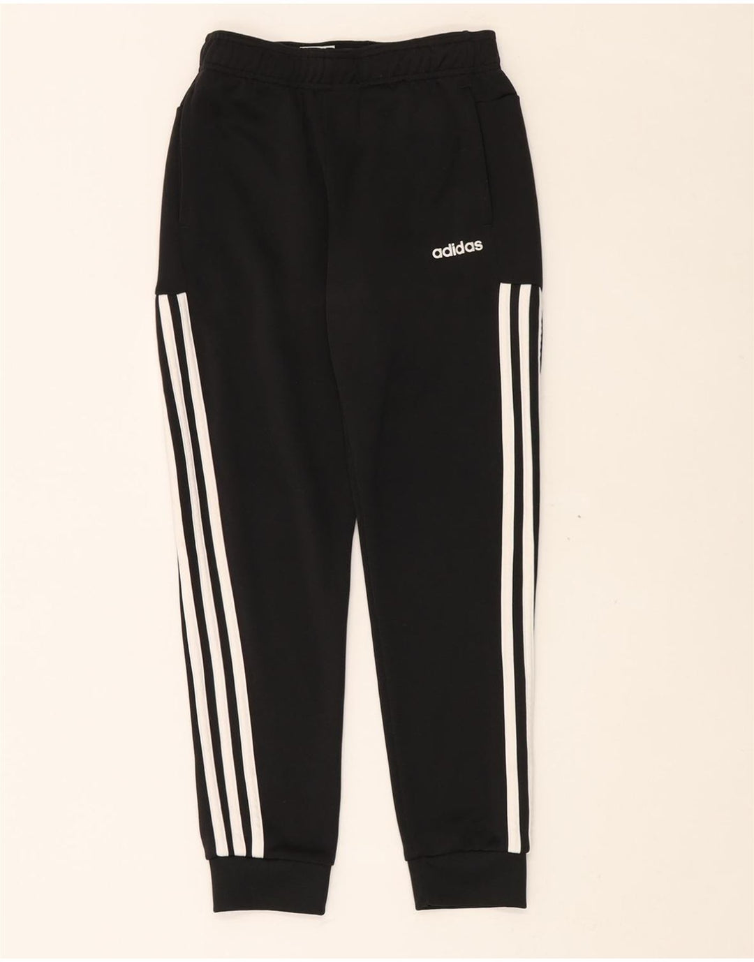 ADIDAS Boys Tracksuit Trousers Joggers 13-14 Years  Black Polyester