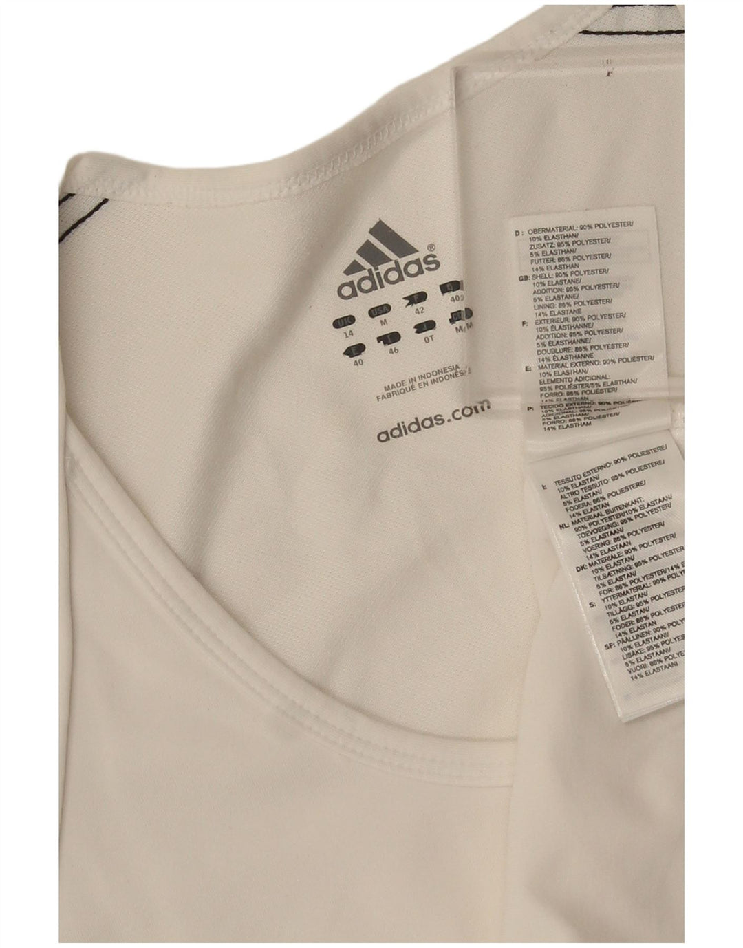 Damska koszulka Adidas Climacool Top UK 14 Średni biały poliester