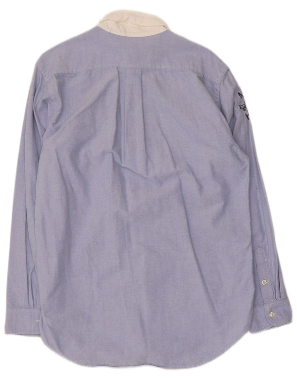 Chłopięca koszula z grafiką Ralph Lauren, 15-16 lat, XL, niebieska, bawełniana w bloki kolorów