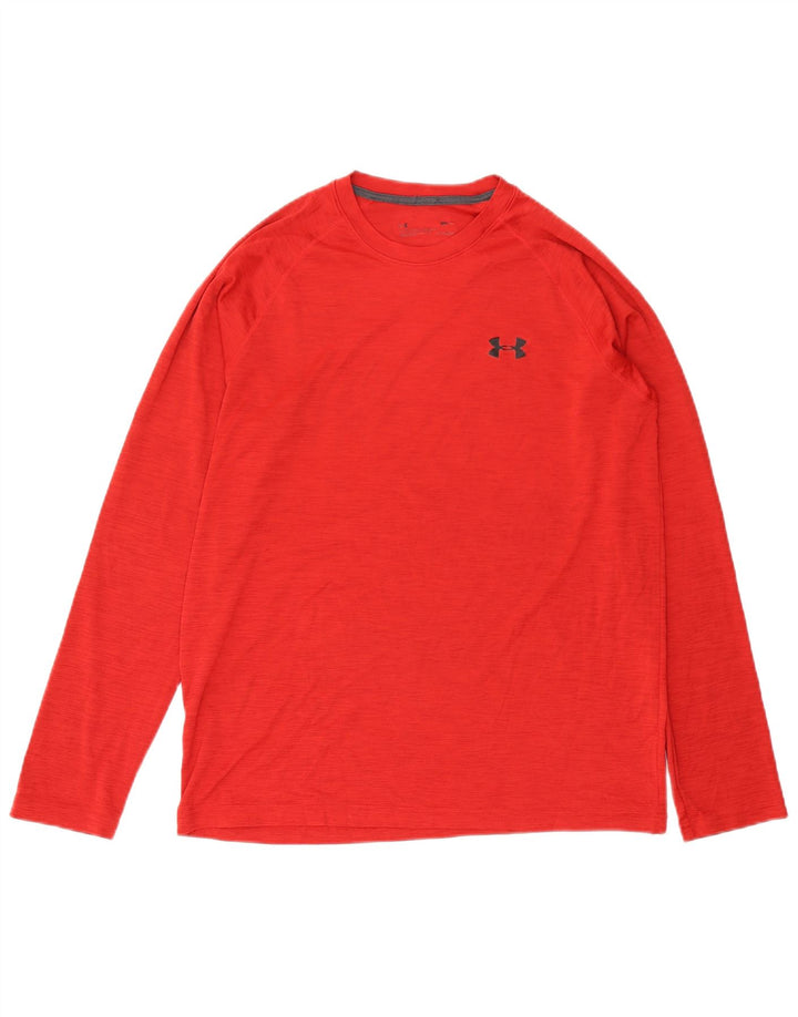 Męski top z długim rękawem Under Armour w kolorze średnio czerwonym