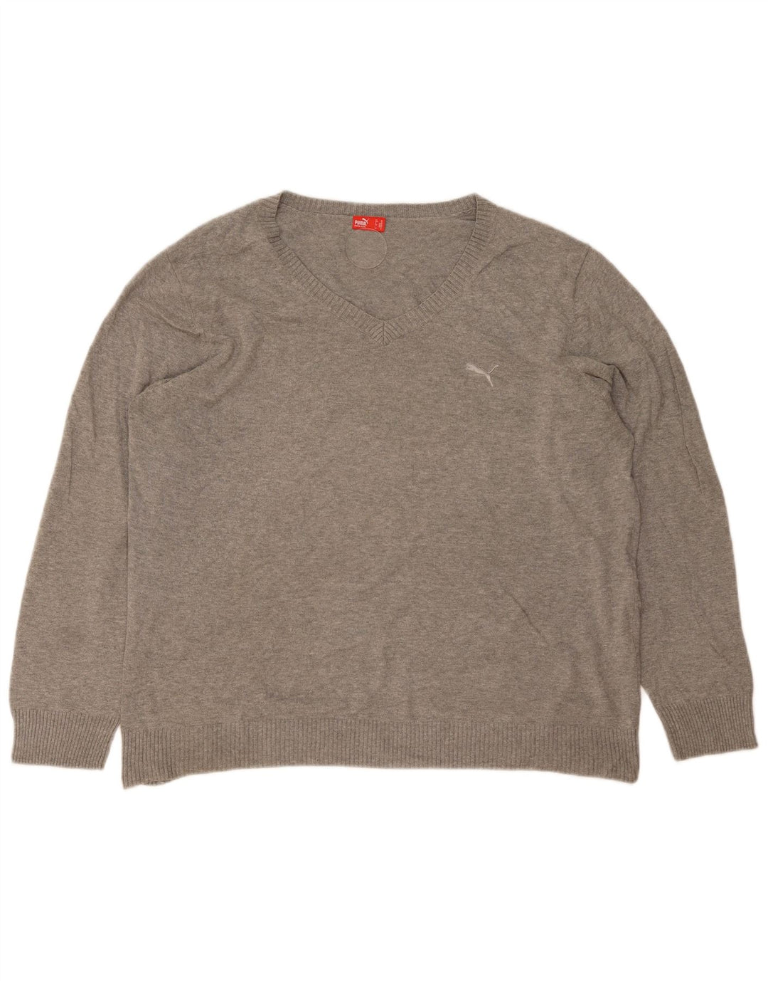 Męski sweter Puma z dekoltem w kształcie litery V, XL, szary, bawełniany