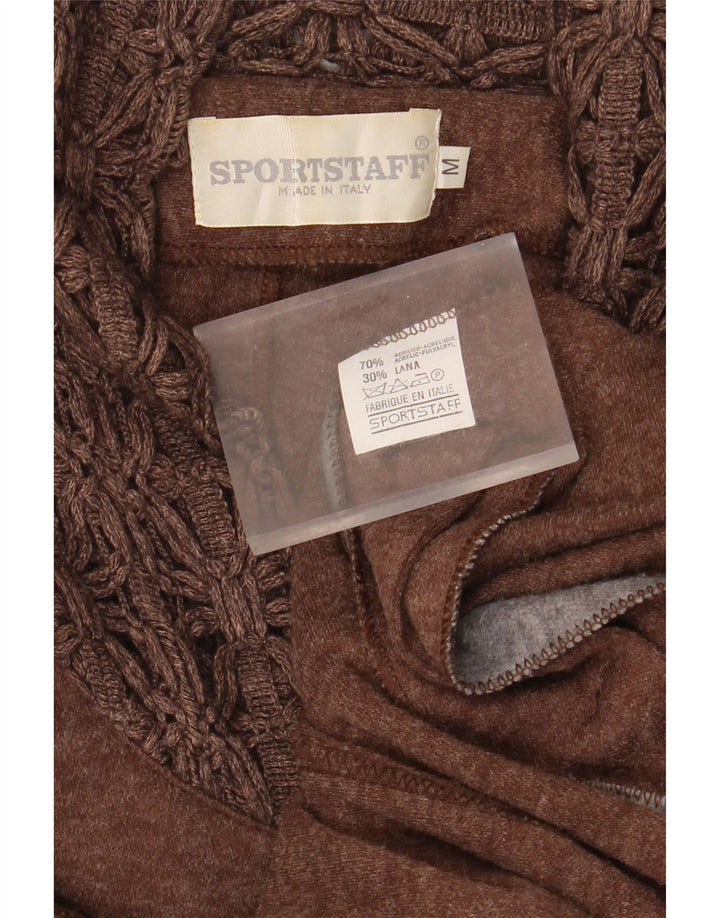 Damska sukienka maxi z długim rękawem SPORT STAFF UK 12 Średni brązowy akryl