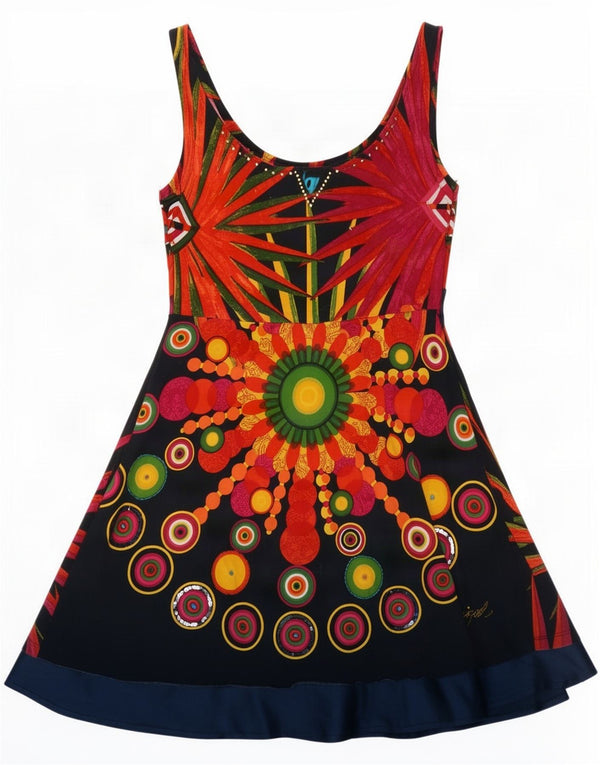 Desigual damska sukienka o linii A bez rękawów UK 10, mała, wielokolorowa w kwiaty