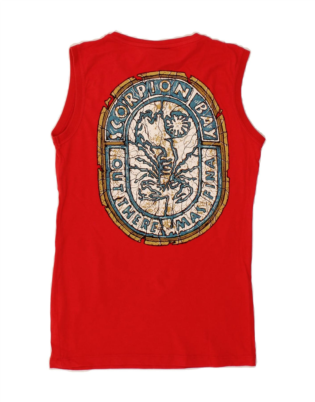 SCORPION BAY Boys Graphic Vest Top 6-7 Years Large Red Vintage Scorpion Bay and Second-Hand Scorpion Bay from Messina Hembry 