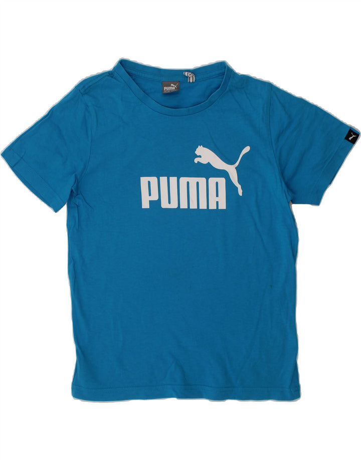 PUMA Boys Graphic T-Shirt Top 9-10 Years Medium Blue Cotton Vintage Puma and Second-Hand Puma from Messina Hembry 