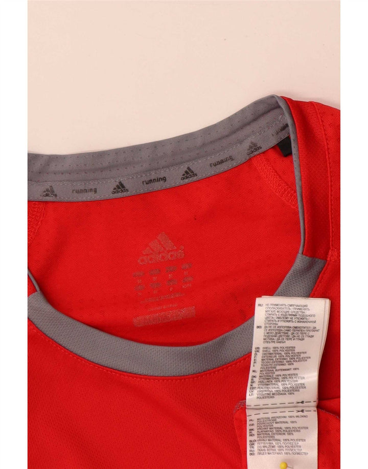 Adidas Męski T-shirt Top Średni Czerwony Poliester