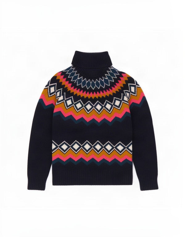 Marks & Spencer Damski sweter z golfem UK 10, mały, granatowy