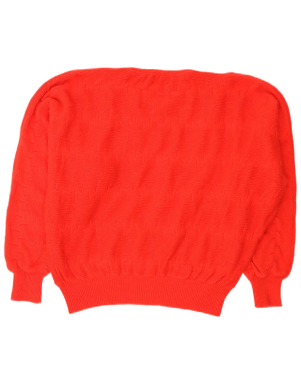 Damski sweter z dekoltem w łódkę Benetton IT 48 XL, wełniany w czerwone paski