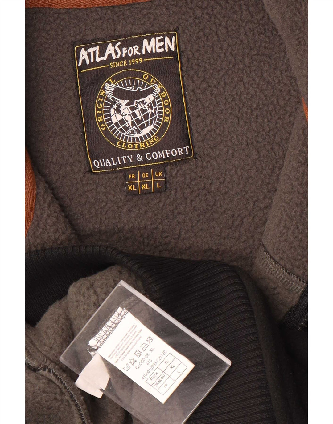 Atlas For Men Męska kurtka polarowa Duży czarny poliester z blokami kolorów