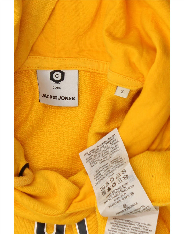 JACK & JONES Mens Graphic Sweatshirt Jumper Small Yellow Cotton Vintage Jack & Jones and Second-Hand Jack & Jones from Messina Hembry 