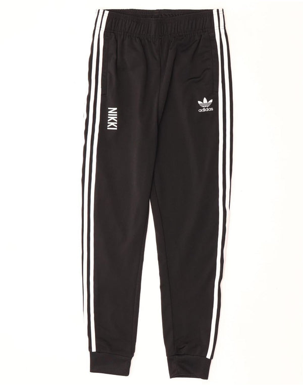Adidas Girls Graphic Tracksuit Trousers Joggers 13-14 Years Black