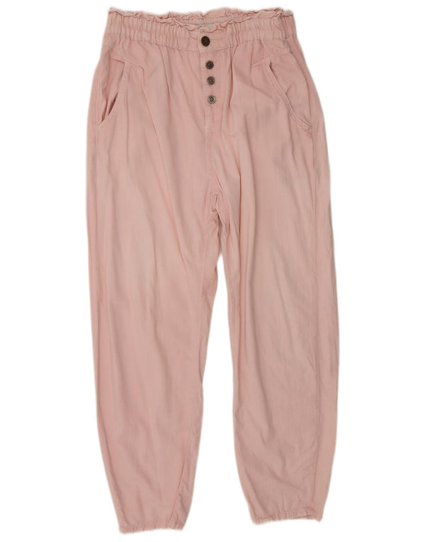 Zara Womens High Waist Tapered Casual Trousers EU 36 XS W26 L26 Pink