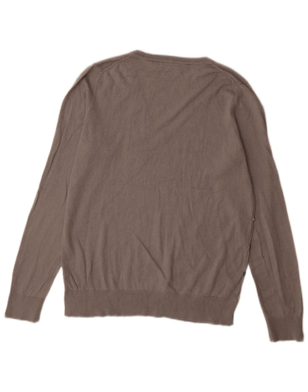Sweter damski Massimo Dutti z dekoltem w kształcie litery V, UK 14, średni szary jedwab