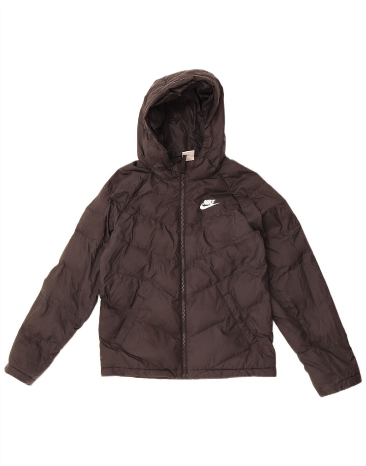 Chłopięca wyściełana kurtka z kapturem i kapturem Nike 12-13 lat, duża, czarna, poliestrowa