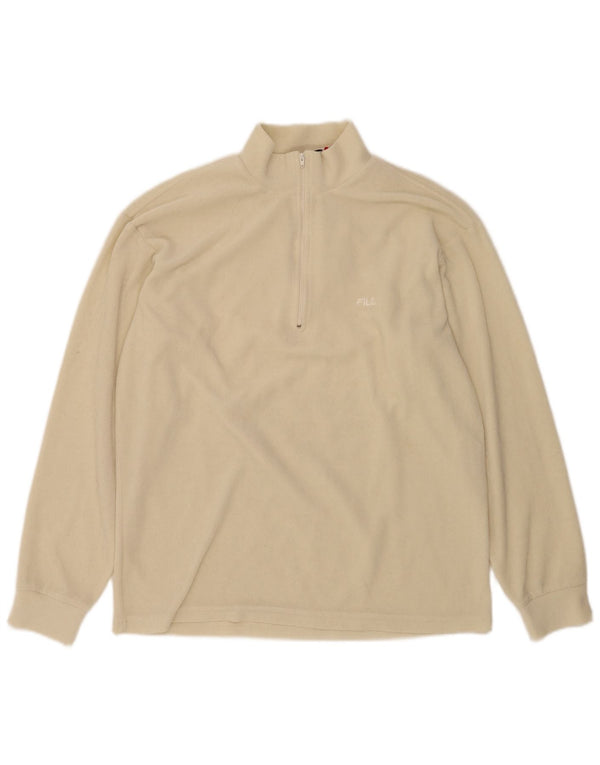 Męski sweter polarowy Fila z zamkiem błyskawicznym IT 52, duży, beżowy