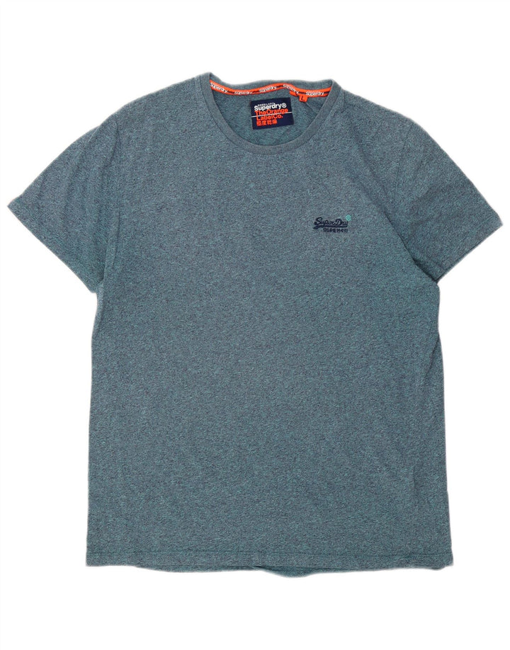 Męski T-shirt Superdry, duży, niebieski nakrapiany