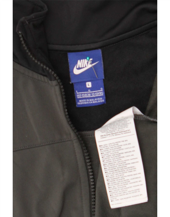 Chłopięca bluza dresowa Nike, 12-13 lat, duża, szara, poliester w bloki kolorów