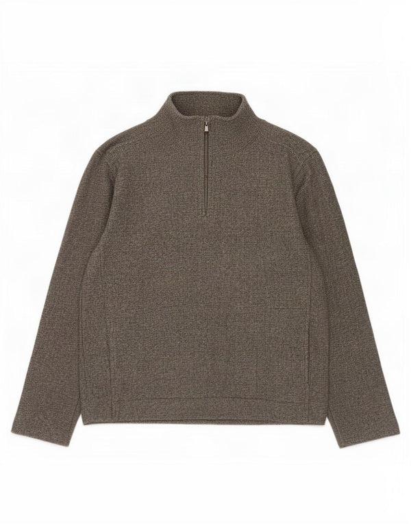Marks & Spencer Męski sweter o luźnym kroju, mały, szary nakrapiany