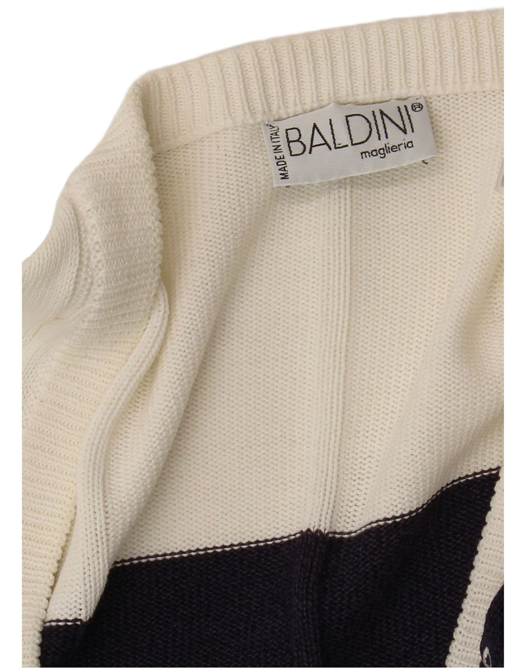 Sweter damski Baldini UK 16 w duże białe paski