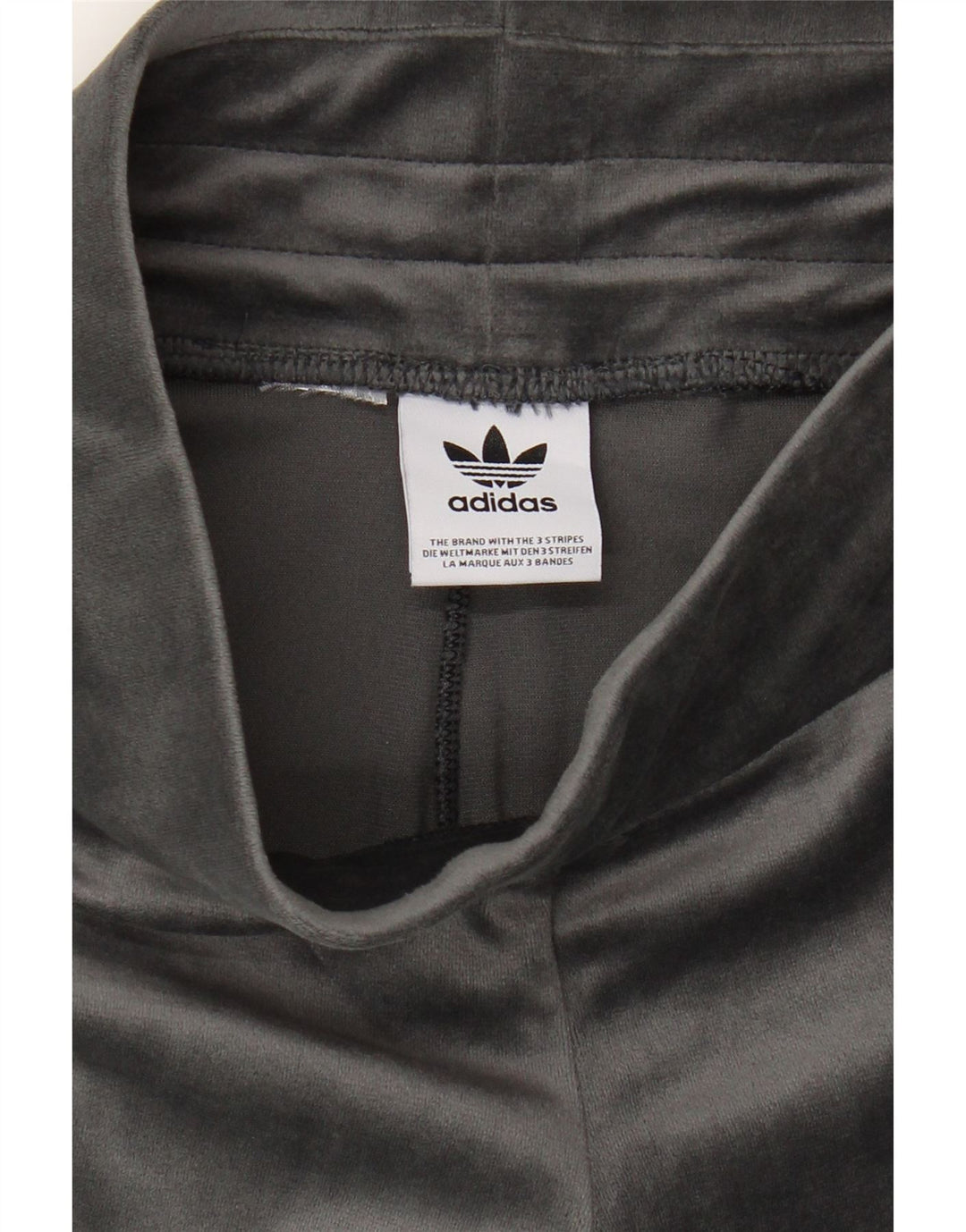 ADIDAS Womens Velour Leggings UK 6 XS Grey Vintage Adidas and Second-Hand Adidas from Messina Hembry 