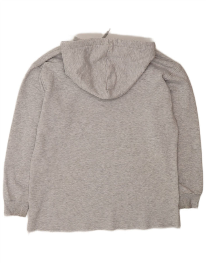 Topshop Damski wysoki, oversize'owy sweter z kapturem UK 10, mały, szary poliester