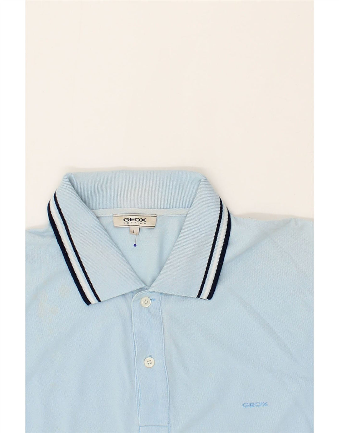 GEOX Mens Polo Shirt Large Blue Cotton Vintage Geox and Second-Hand Geox from Messina Hembry 