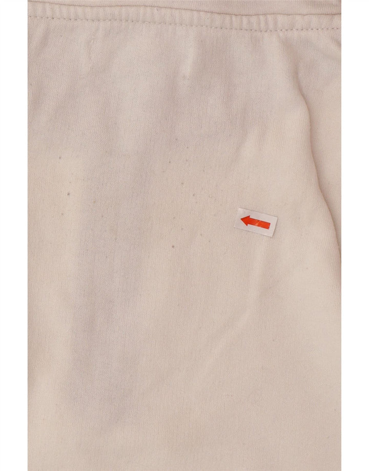 ATLAS FOR MEN Męski graficzny sweter z zamkiem błyskawicznym, duży, biały, bawełniany