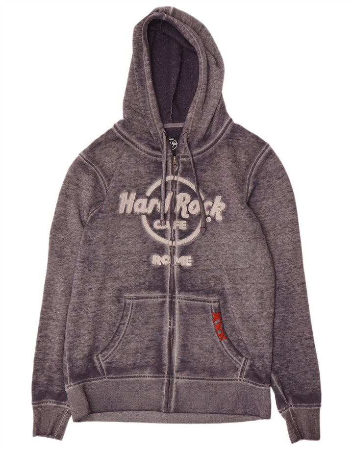 Męski sweter z kapturem i zamkiem błyskawicznym Hard Rock Cafe Rome, średnio szary, nakrapiany