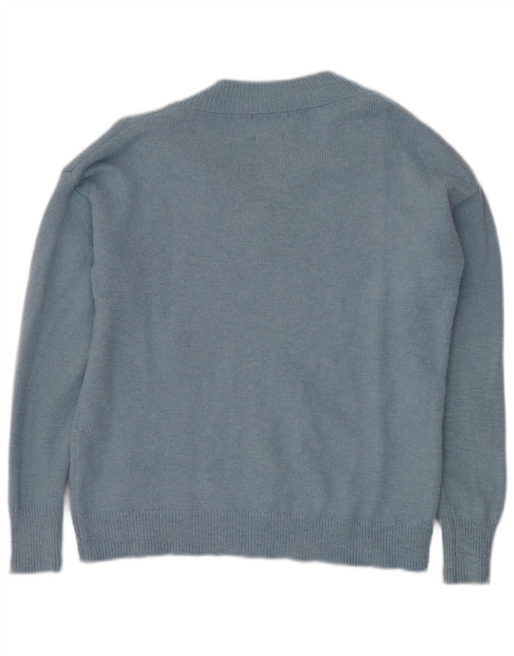 Męski sweter Massimo Dutti z dekoltem w kształcie litery V, mały niebieski