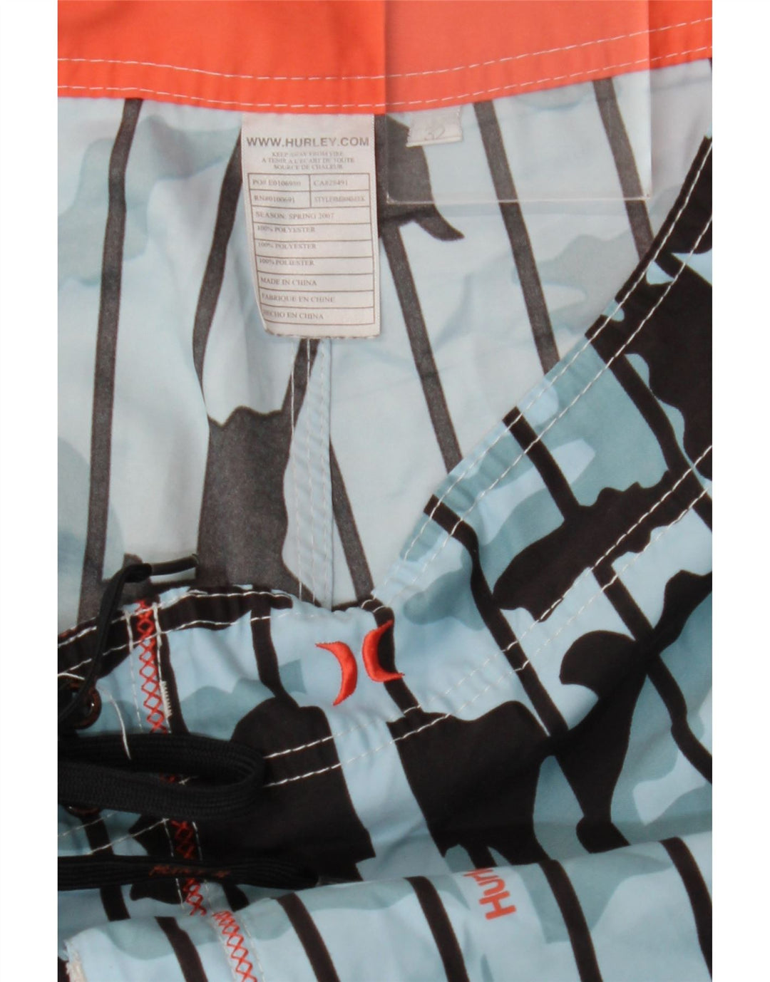 Męskie spodenki kąpielowe Hurley, średni niebieski, kamuflaż, poliester