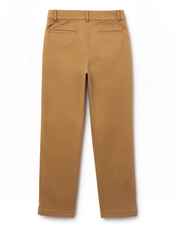 Damskie spodnie chino z wysokim stanem Zara XS W24 L32 Beżowe lniane