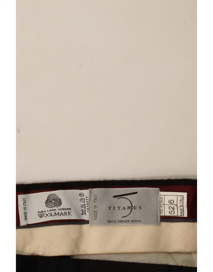 Męskie spodnie garniturowe Titanus IT 52 XL W36 L29 Szara dziewicza wełna