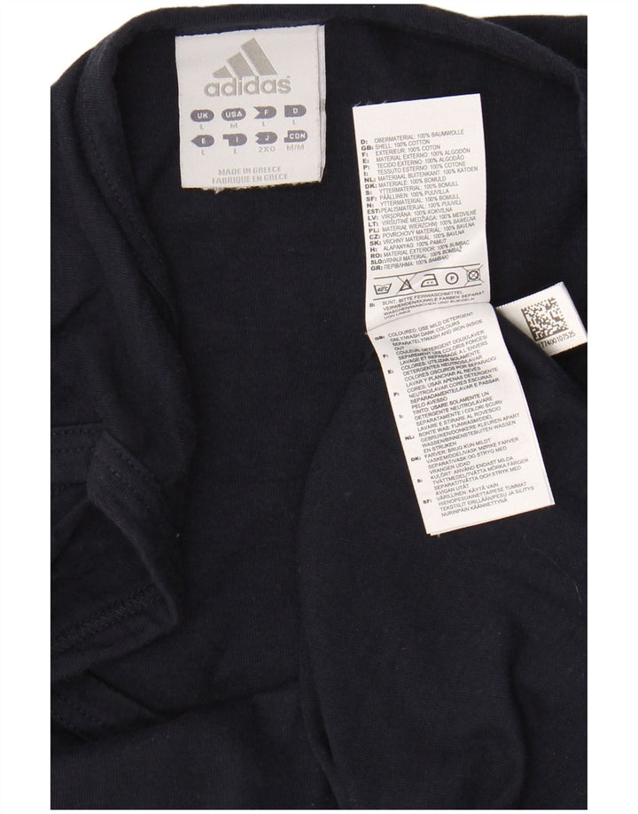 ADIDAS Mens Vest Top Large Navy Blue Cotton