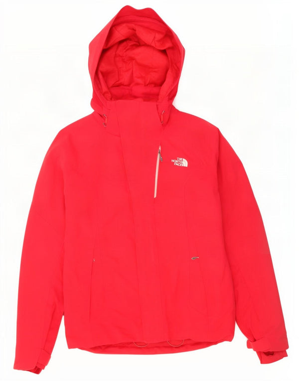 Damska kurtka przeciwdeszczowa z kapturem The North Face UK 14, nylon w kolorze średnio czerwonym