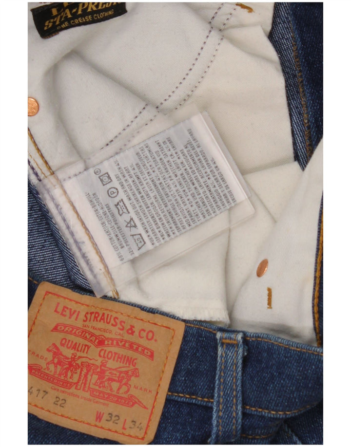 Męskie jeansy Bootcut LEVI'S 417 W32 L34 Niebieska bawełna