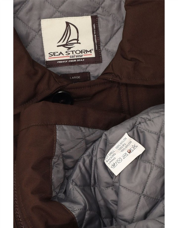 Męska kurtka wiatrówka Sea Storm UK 40, duży, brązowy nylon