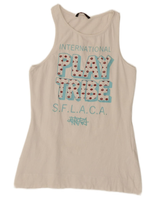 Damska kamizelka z grafiką Carrera Top UK 8 Small White Cotton