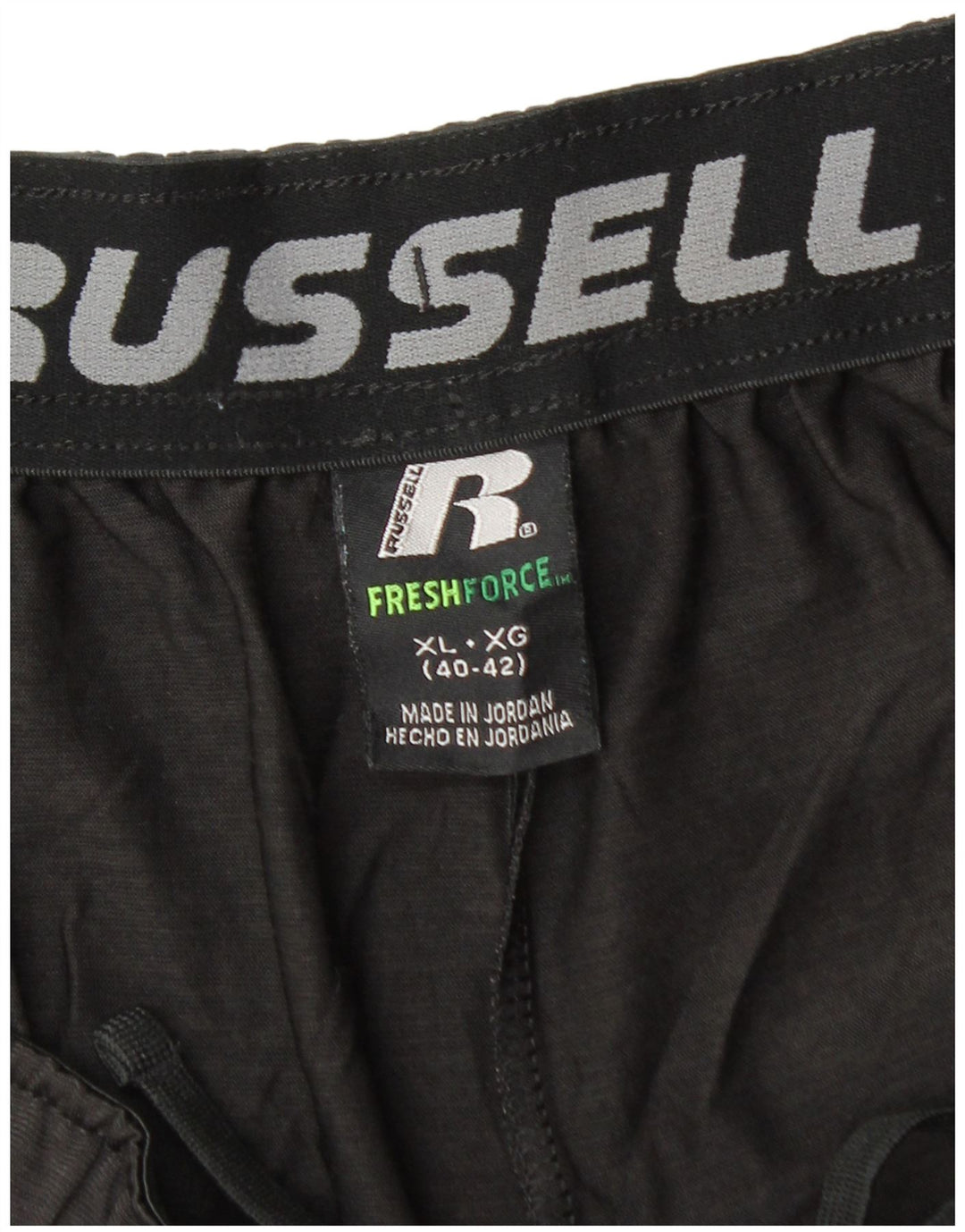 Męskie spodenki sportowe RUSSELL ATHLETIC Dri-Power XL, czarne, poliestrowe