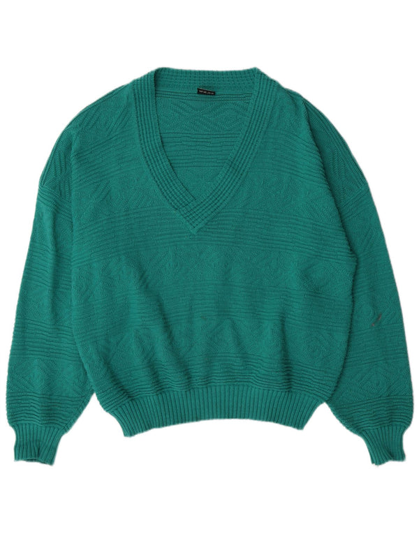 Sweter damski Monte Carlo z dekoltem w szpic UK 20 2XL Zielony akryl