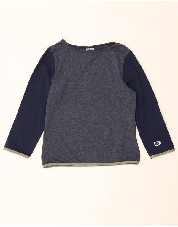 Nike Womens Top Long Sleeve US 4/6 Small Navy Blue Colourblock Nylon