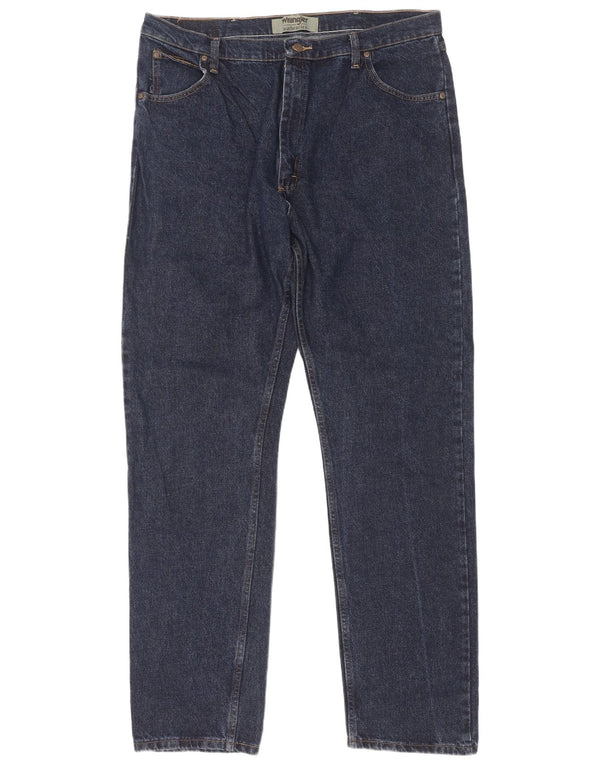 Męskie proste jeansy Wrangler W40 L36, granatowe, bawełniane