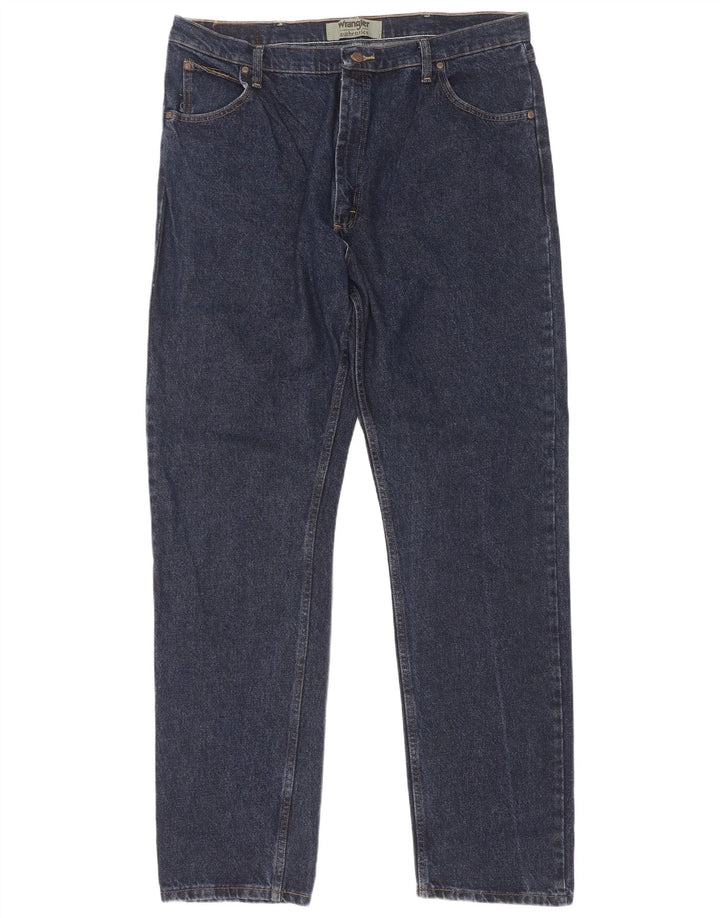 Męskie proste jeansy Wrangler W40 L36, granatowe, bawełniane