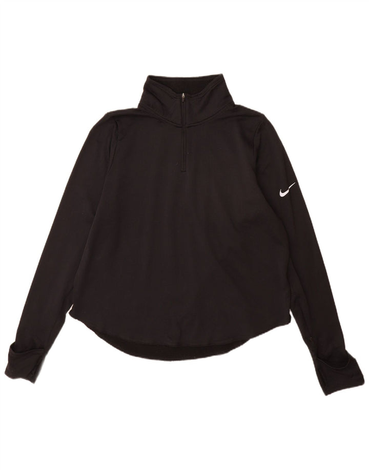 Damski dres Nike Dri Fit z zamkiem błyskawicznym na szyi, UK 16, duży czarny