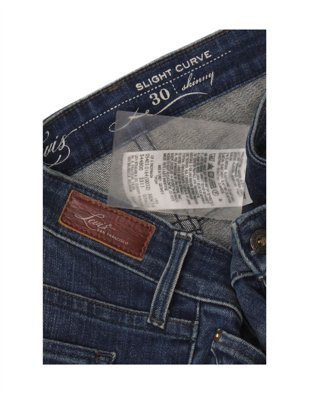 Damskie jeansy LEVI'S Slight Curve Skinny W30 L34 Niebieska bawełna