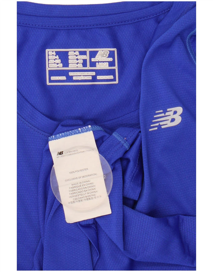 Damski top New Balance z długim rękawem, UK 14, duży niebieski poliester